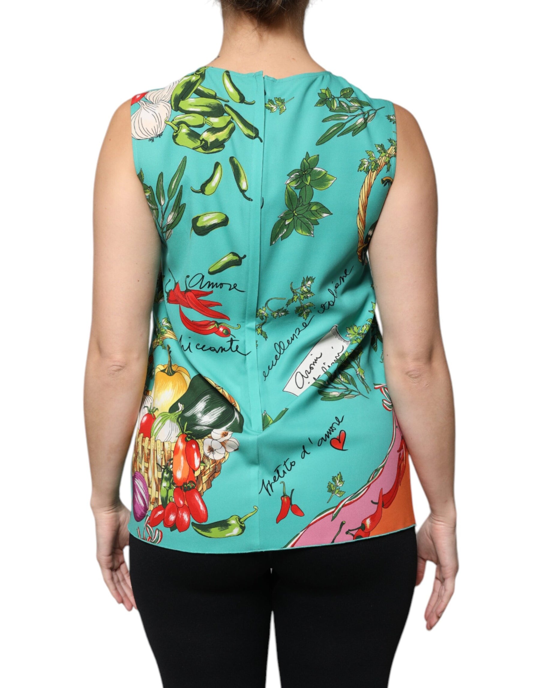 Dolce & Gabbana Multicolor Vegetables Sleeveless Tank Top | Regal Royce