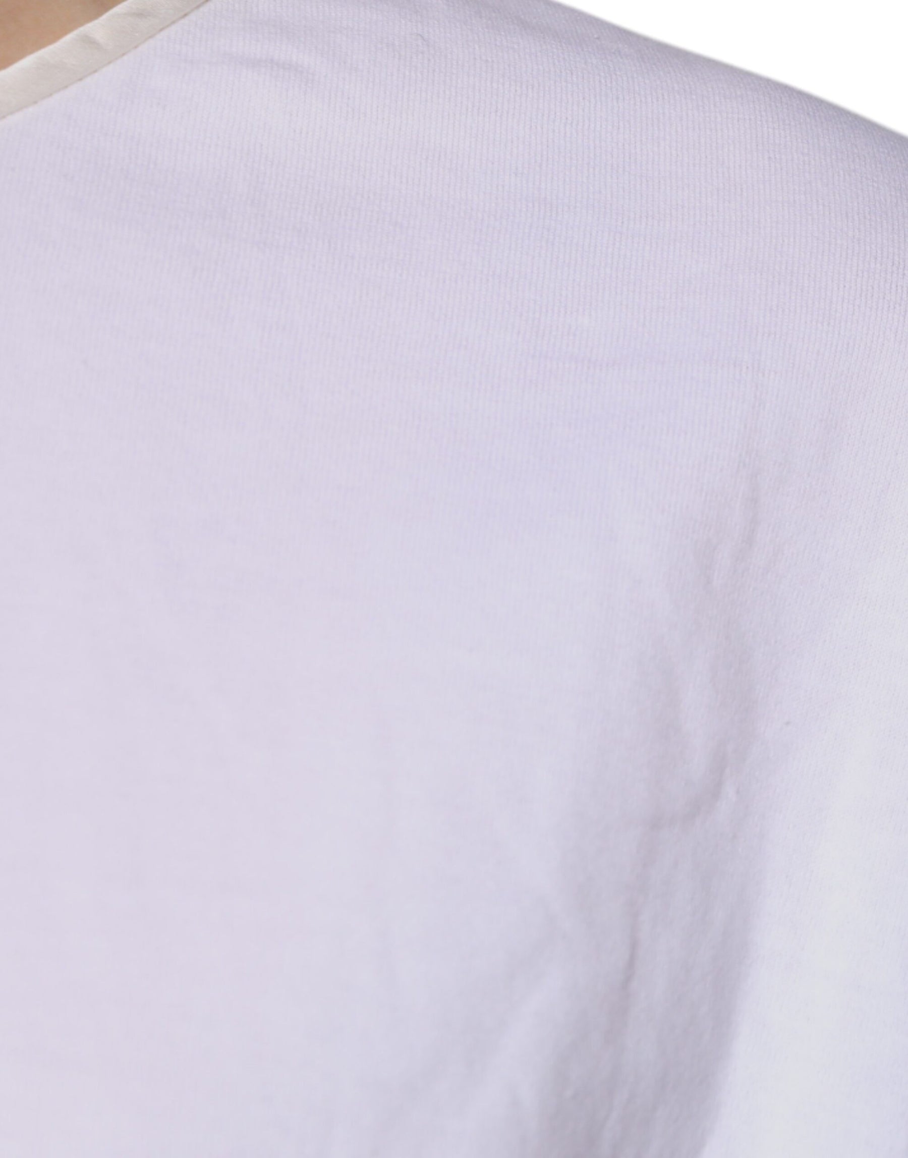 Dolce & Gabbana White Cotton Silk Round Neck Wrap Blouse Top | Regal Royce