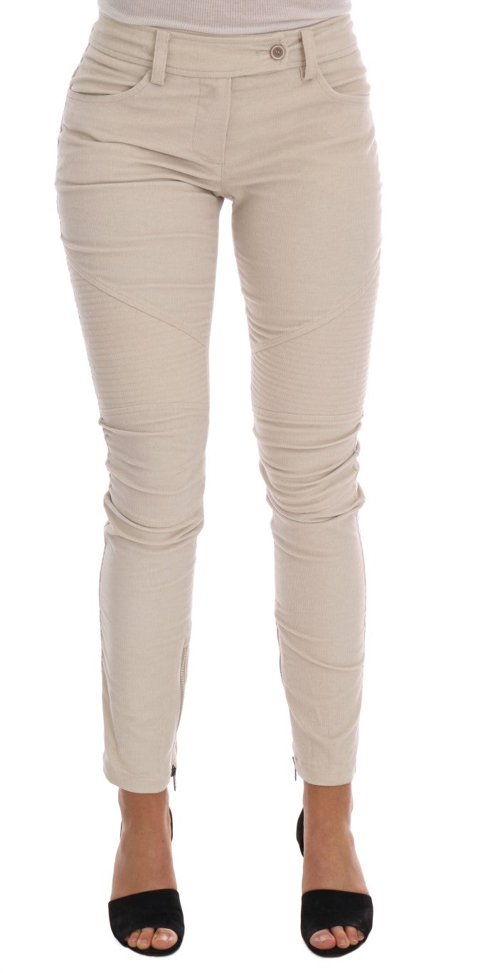 Ermanno Scervino Beige Slim Jeans Corduroy Skinny Pants | Regal Royce