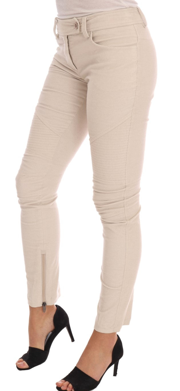 Ermanno Scervino Beige Slim Jeans Corduroy Skinny Pants | Regal Royce