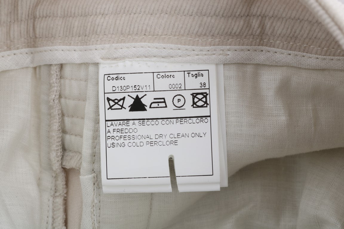 Ermanno Scervino Beige Slim Jeans Corduroy Skinny Pants | Regal Royce