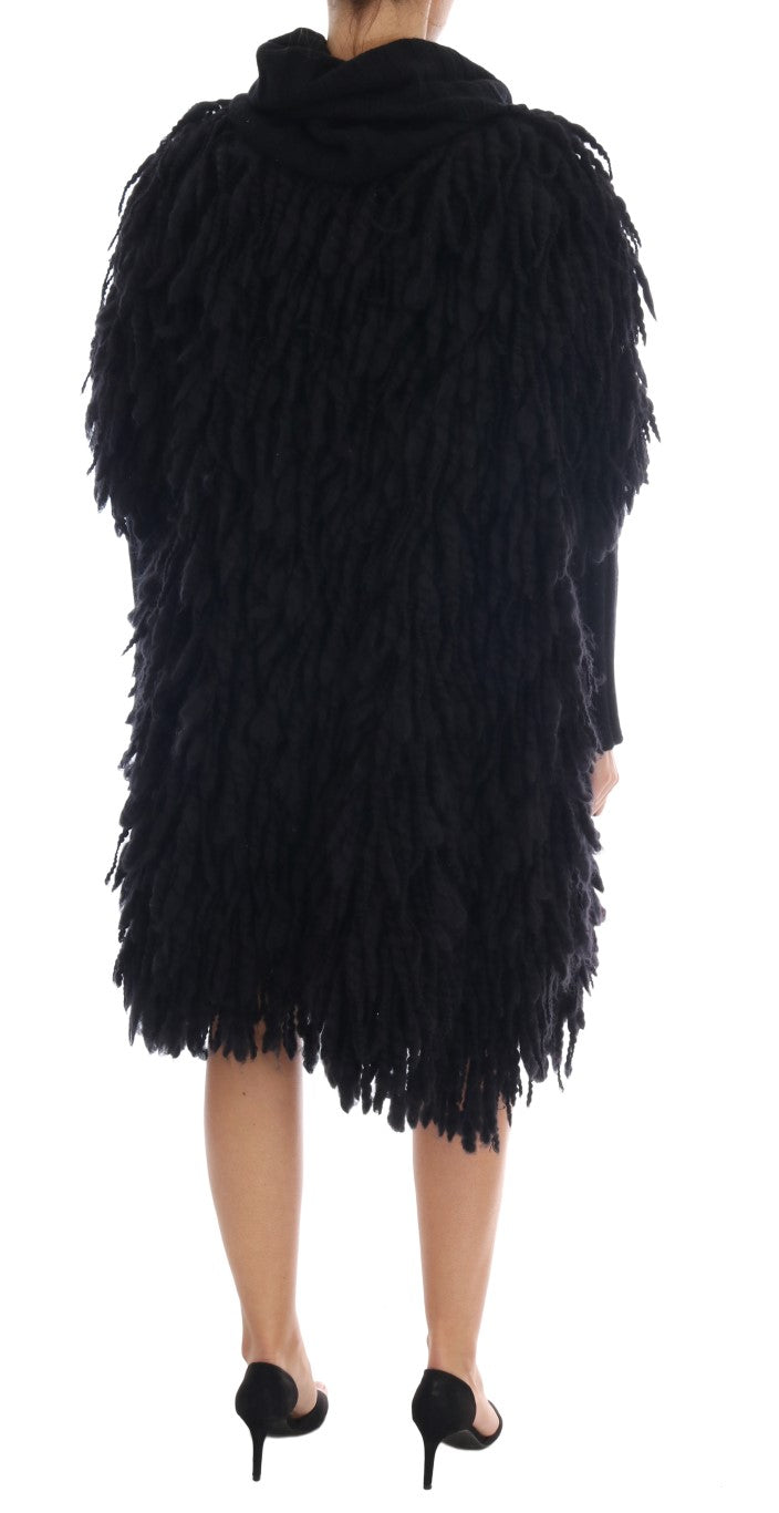Dolce & Gabbana Black Fringes Wool Pullover Sweater | Regal Royce