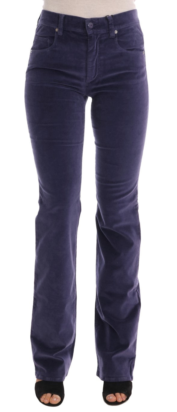 Ermanno Scervino Purple Corduroy Stretch Bootcut Pants | Regal Royce