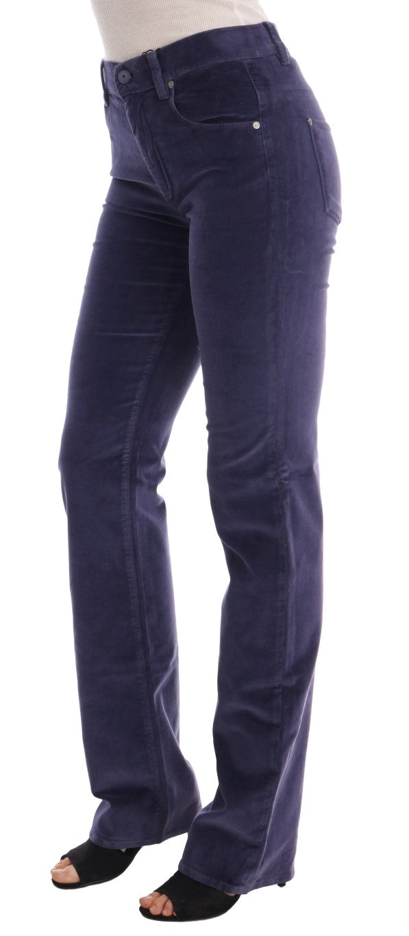 Ermanno Scervino Purple Corduroy Stretch Bootcut Pants | Regal Royce