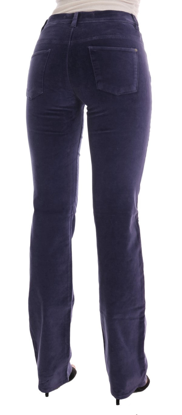 Ermanno Scervino Purple Corduroy Stretch Bootcut Pants | Regal Royce