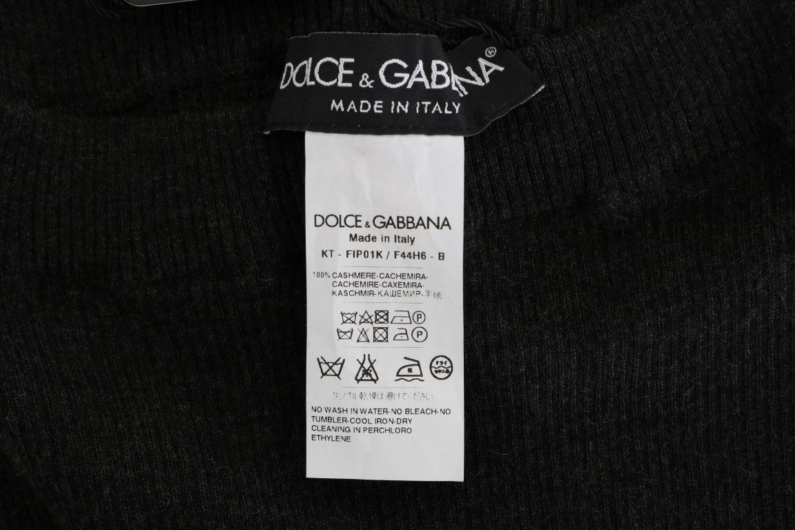 Dolce & Gabbana Gray Cashmere Ribbed Stretch Tights | Regal Royce