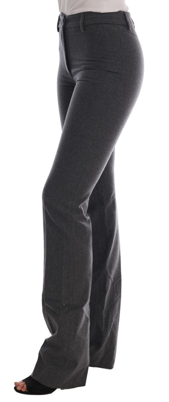Ermanno Scervino Gray Wool Stretch Slim Pants | Regal Royce