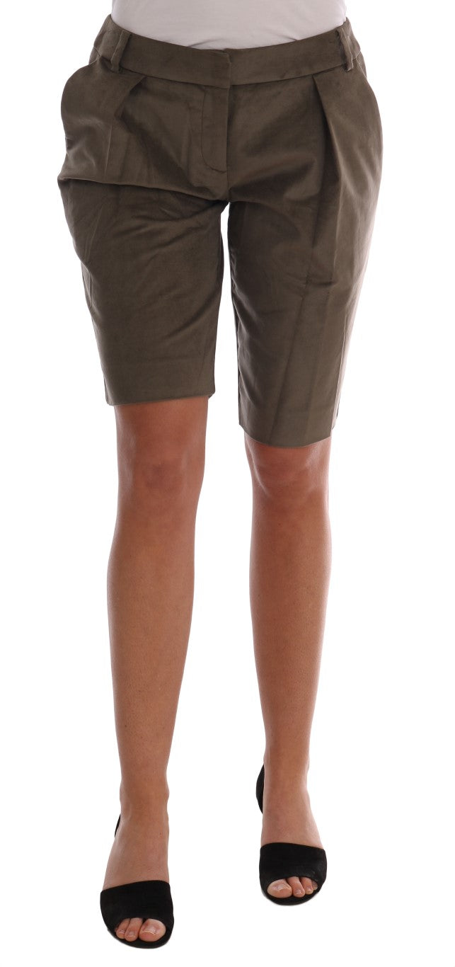 Ermanno Scervino Brown Velvet Bermuda Shorts | Regal Royce