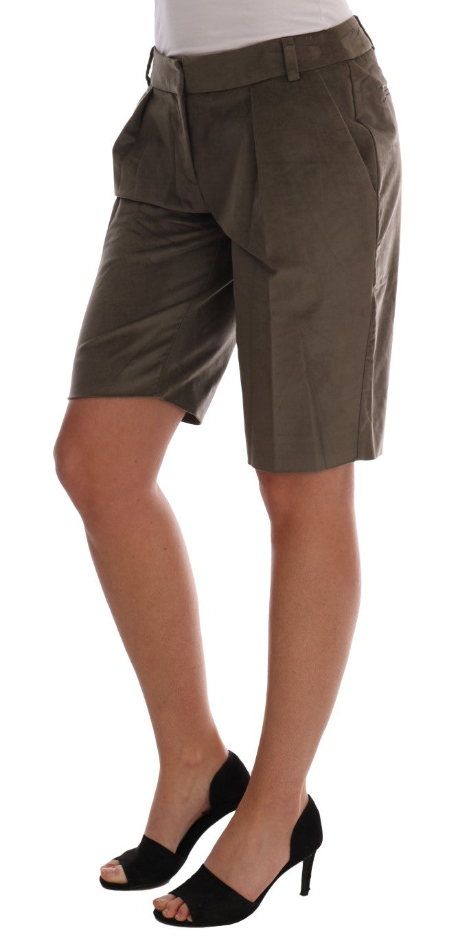 Ermanno Scervino Brown Velvet Bermuda Shorts | Regal Royce