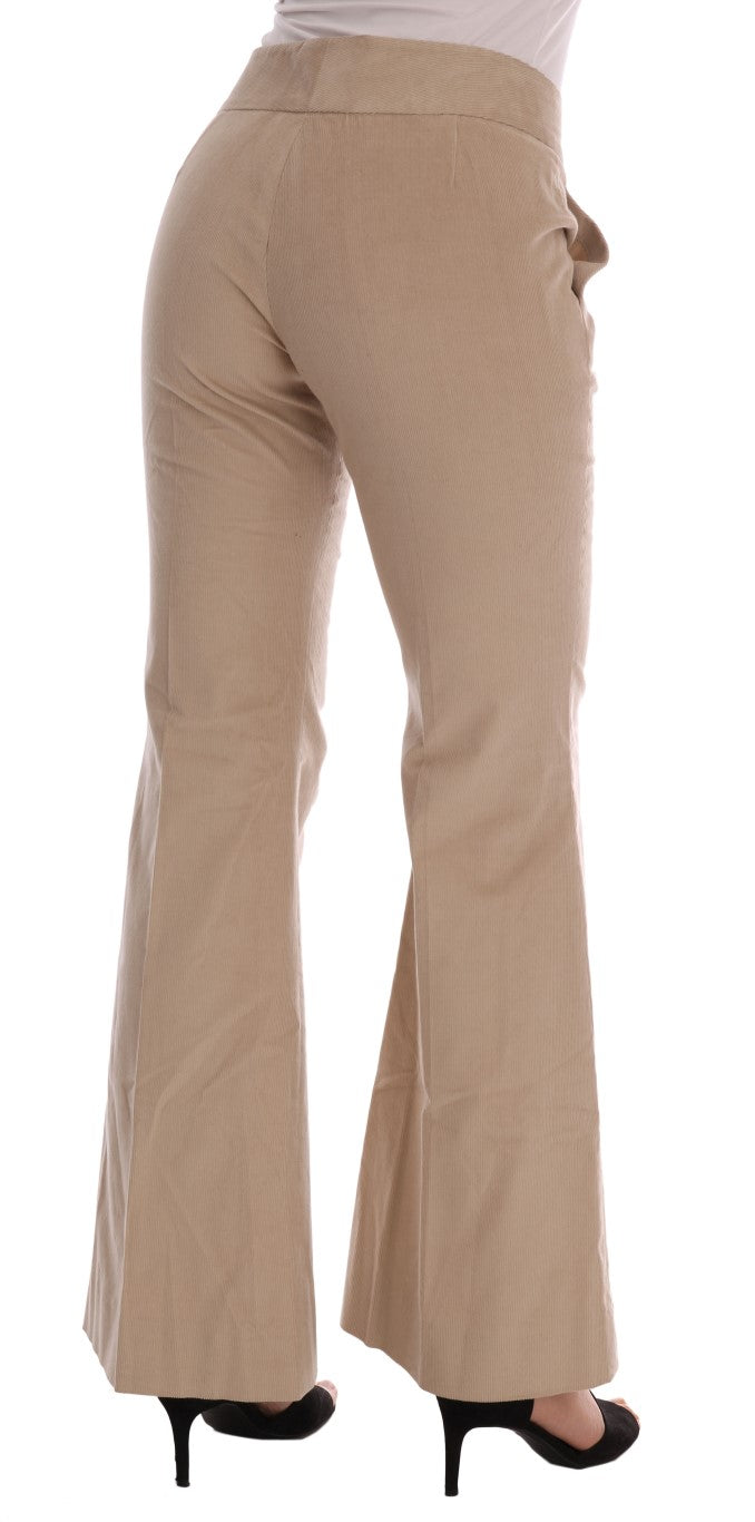 Ermanno Scervino Beige Cotton Bootcut Pants | Regal Royce