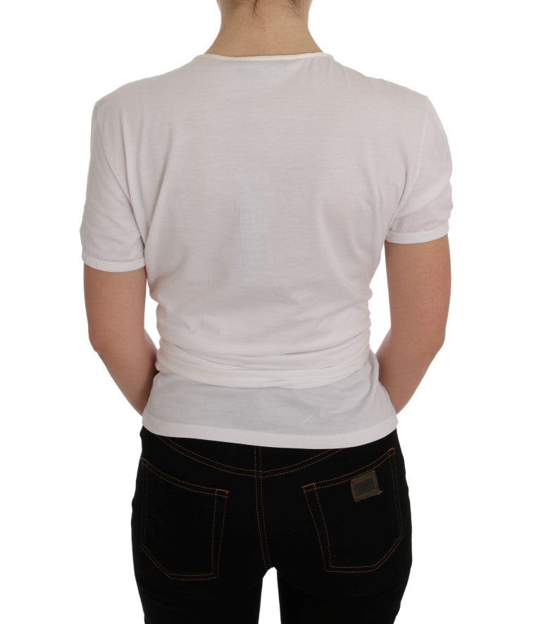 Dolce & Gabbana White Cotton Silk T-Shirt | Regal Royce