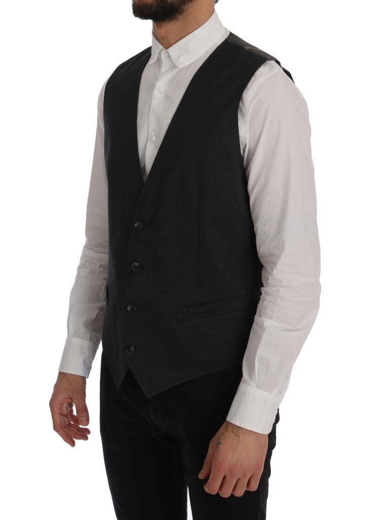 Dolce & Gabbana Gray STAFF Cotton Rayon Vest | Regal Royce