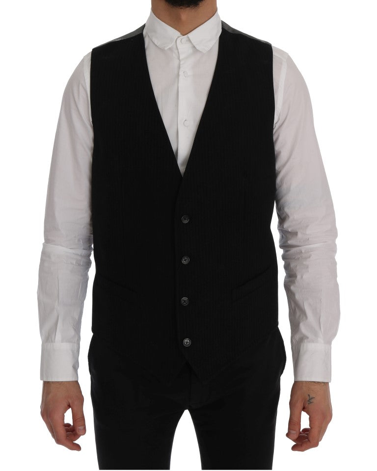Dolce & Gabbana Black STAFF Cotton Rayon Vest | Regal Royce