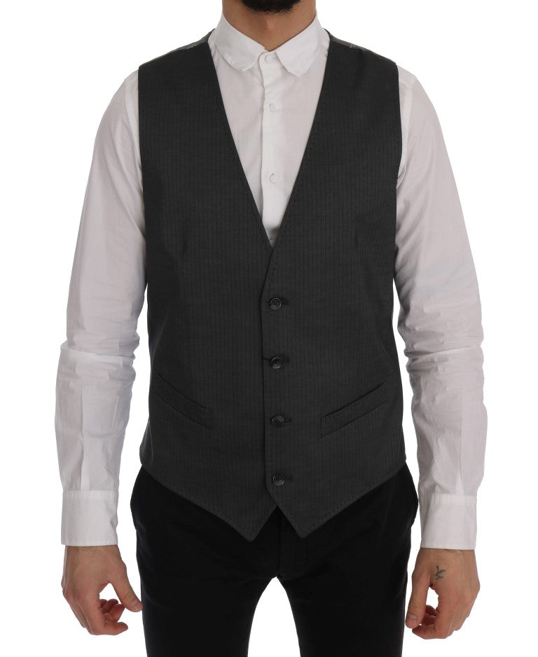 Dolce & Gabbana Gray STAFF Cotton Rayon Vest | Regal Royce