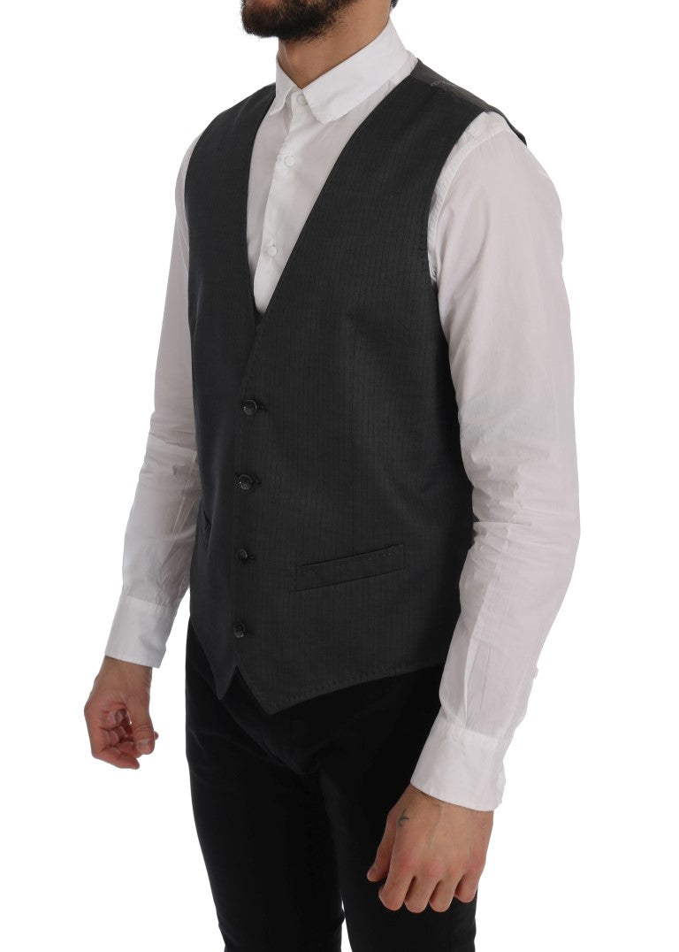 Dolce & Gabbana Gray STAFF Cotton Rayon Vest | Regal Royce