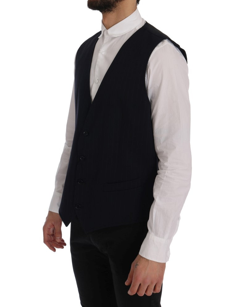 Dolce & Gabbana Blue STAFF Wool Stretch Vest | Regal Royce