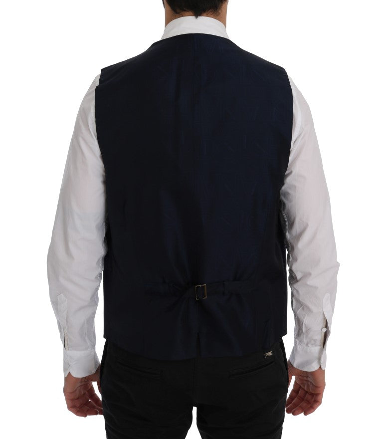 Dolce & Gabbana Blue STAFF Wool Stretch Vest | Regal Royce