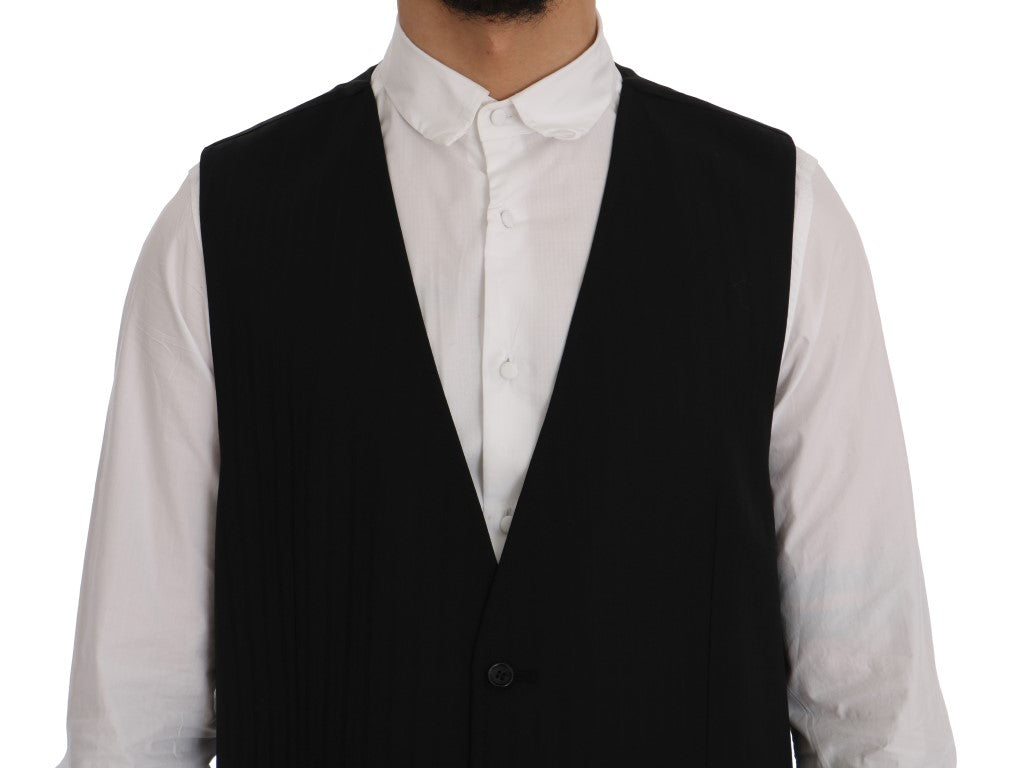 Dolce & Gabbana Black STAFF Wool Stretch Vest | Regal Royce