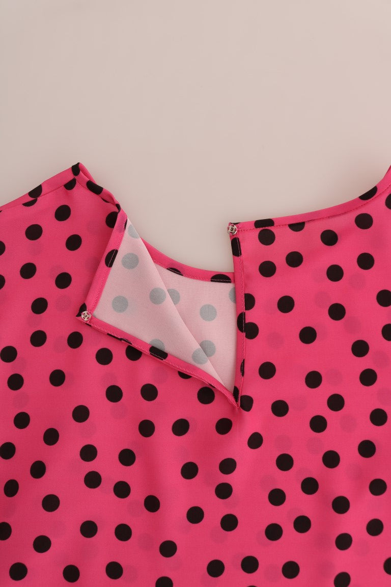 Dolce & Gabbana Pink Polka Dotted Silk Blouse | Regal Royce