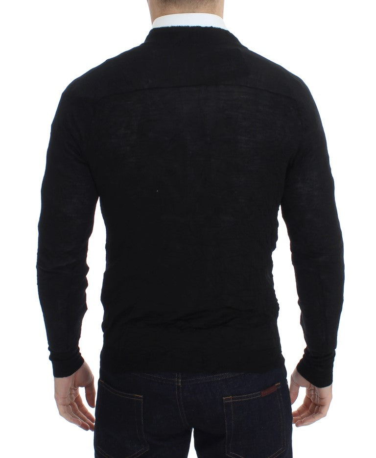 Costume National Black Fine Wool Button Cardigan | Regal Royce