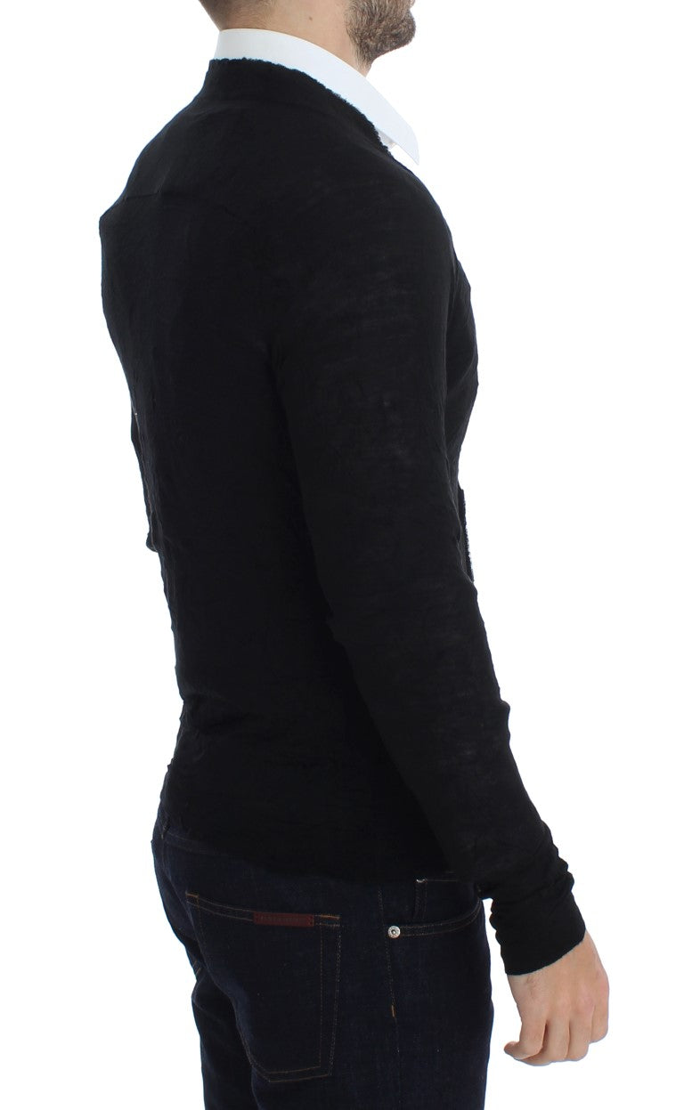 Costume National Black Fine Wool Button Cardigan | Regal Royce