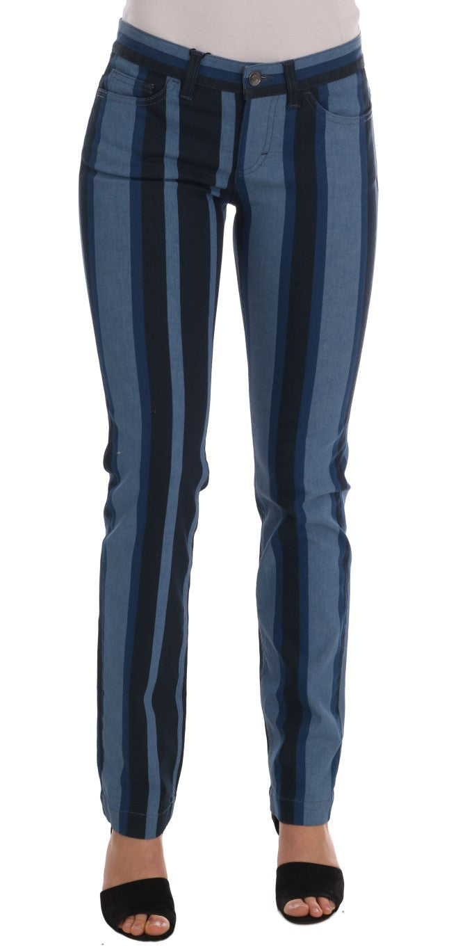 Dolce & Gabbana Blue GIRLY Striped Cotton Jeans | Regal Royce