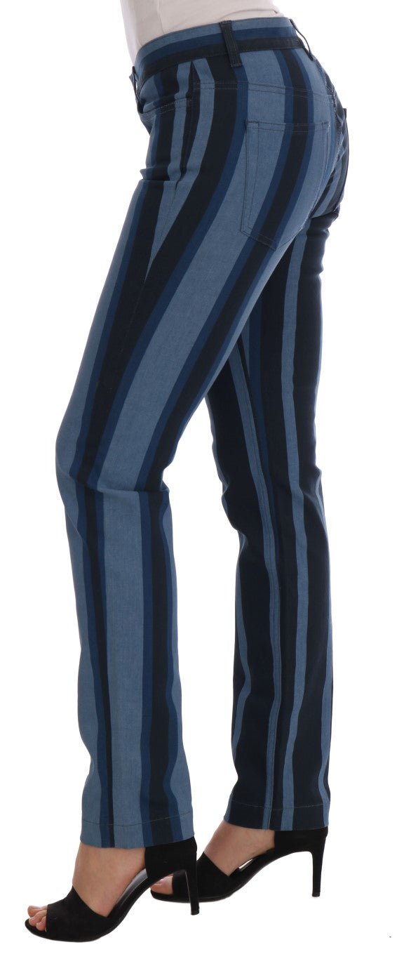 Dolce & Gabbana Blue GIRLY Striped Cotton Jeans | Regal Royce
