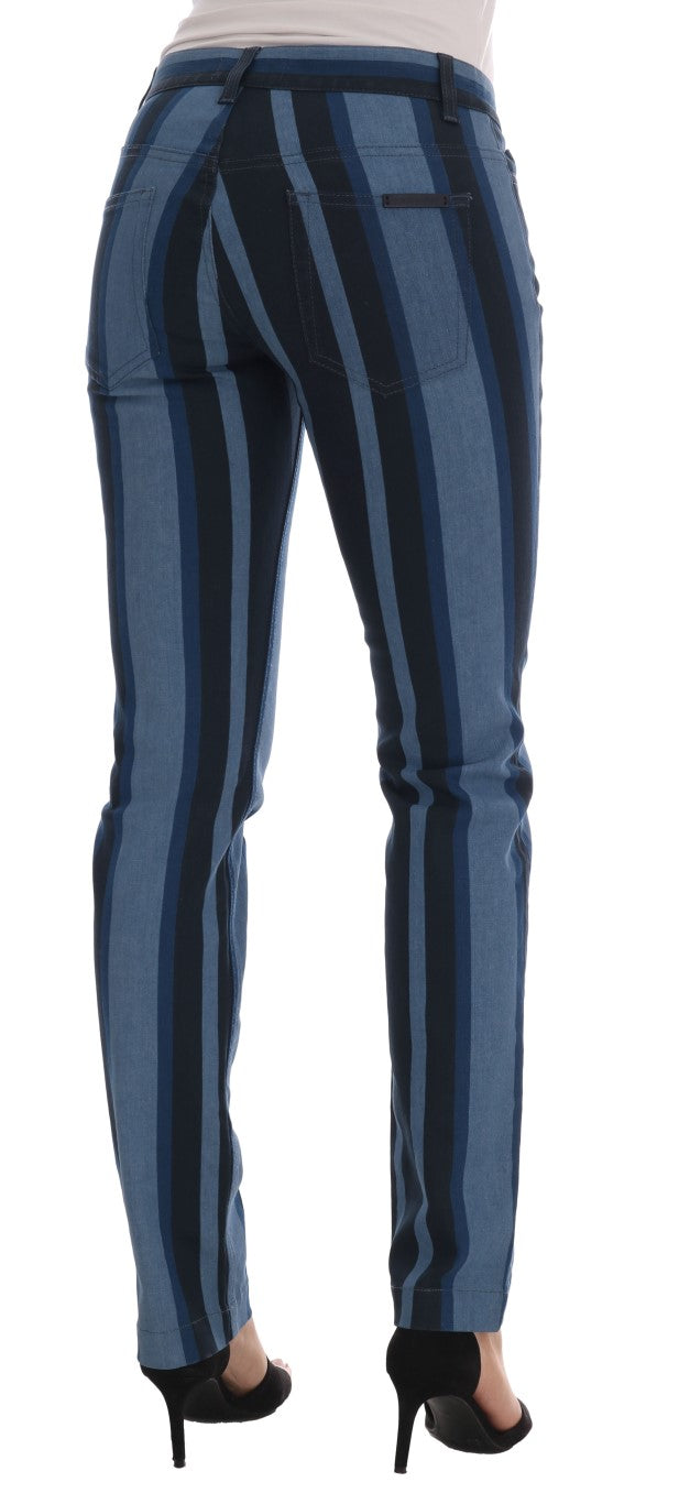 Dolce & Gabbana Blue GIRLY Striped Cotton Jeans | Regal Royce