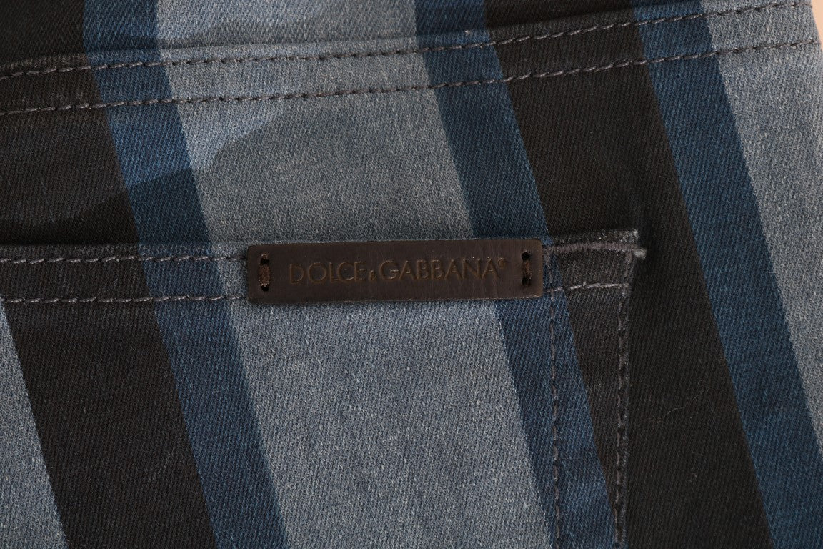 Dolce & Gabbana Blue GIRLY Striped Cotton Jeans | Regal Royce