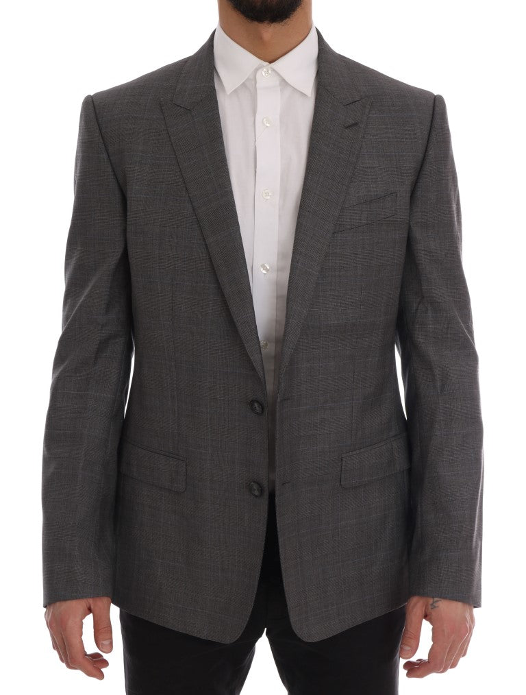 Dolce & Gabbana Gray Wool MARTINI Slim Blazer | Regal Royce