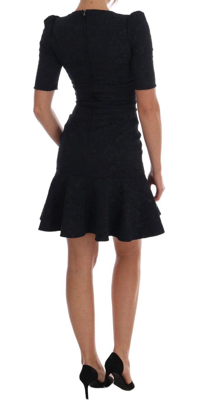 Dolce & Gabbana Black Blue Flare Mini Dress | Regal Royce