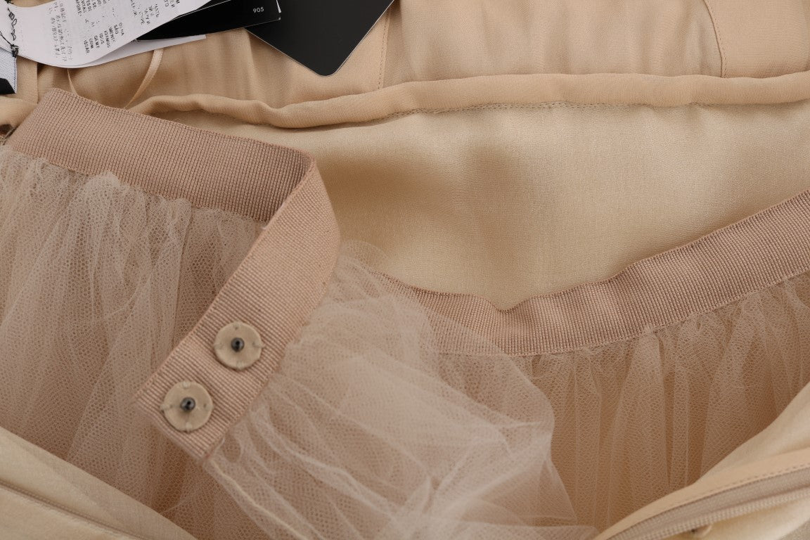 Dolce & Gabbana Gold Silk Crystal Embellished Dress | Regal Royce