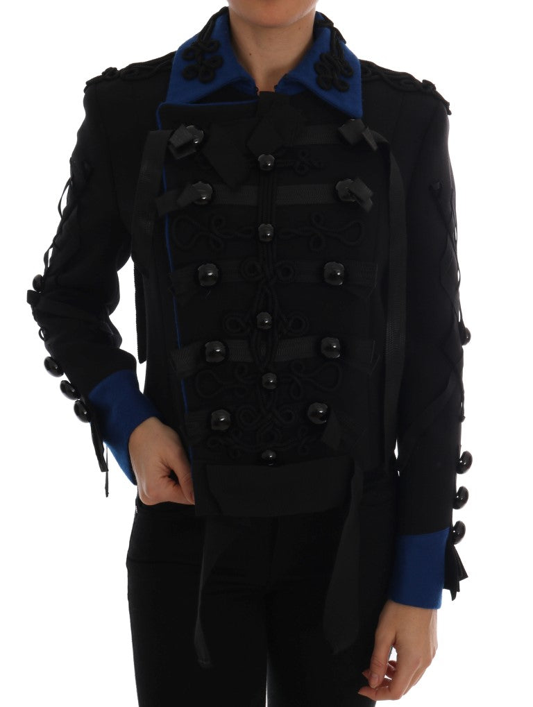 Dolce & Gabbana Black Wool Trench Jacket | Regal Royce