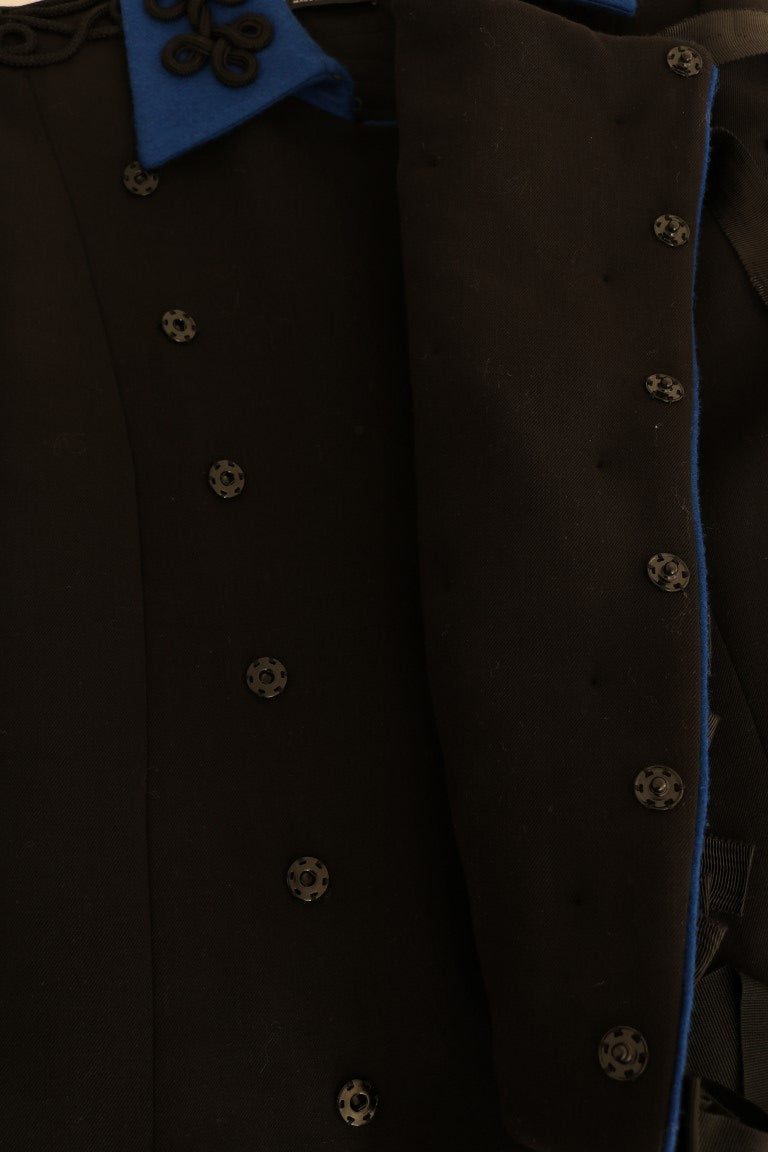 Dolce & Gabbana Black Wool Trench Jacket | Regal Royce