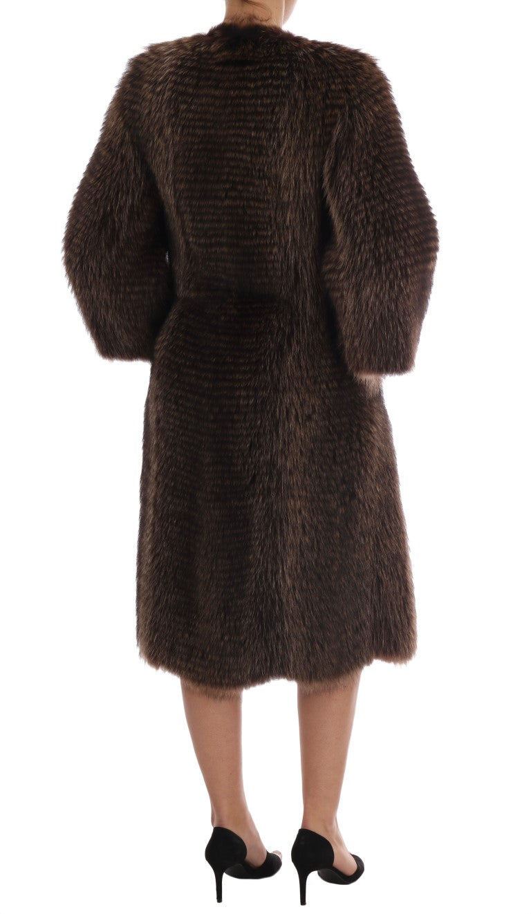 Dolce & Gabbana Brown Raccoon Fur Coat Jacket | Regal Royce