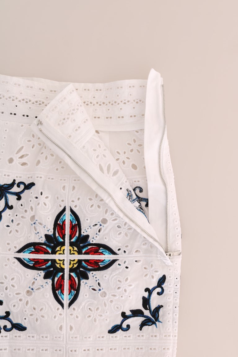 Dolce & Gabbana Mulicolor Majolica Cutout Capri Pants | Regal Royce