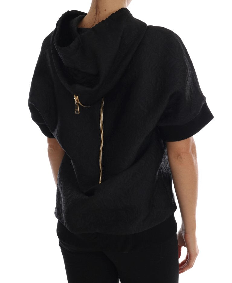 Dolce & Gabbana Black Fairy Tale Crystal Hooded Sweater | Regal Royce