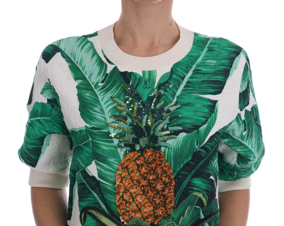 Dolce & Gabbana Pineapple Banana Sequins Crewneck Sweater | Regal Royce