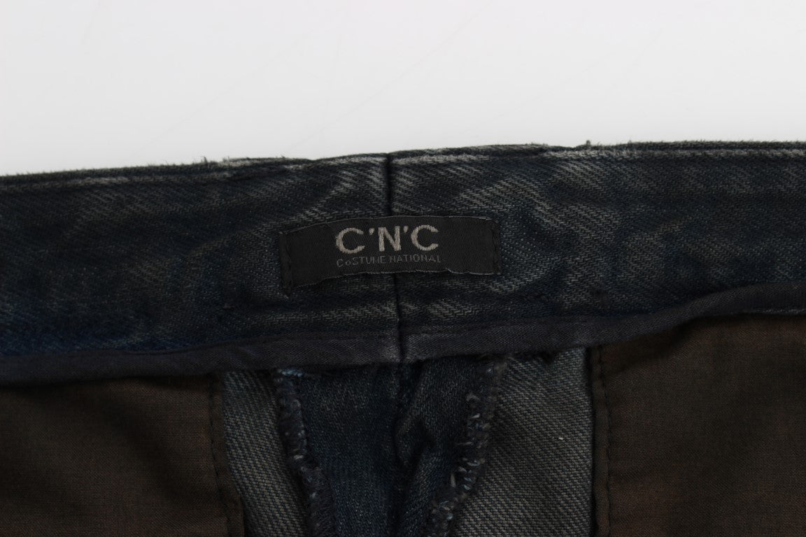 Costume National Blue Cotton Slim Pants Denim Jeans | Regal Royce