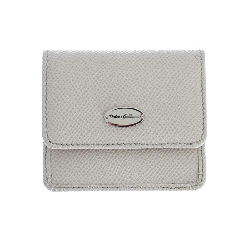 Dolce & Gabbana White Dauphine Leather Case Wallet | Regal Royce