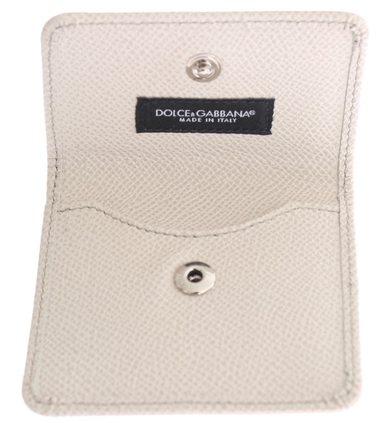 Dolce & Gabbana White Dauphine Leather Case Wallet | Regal Royce