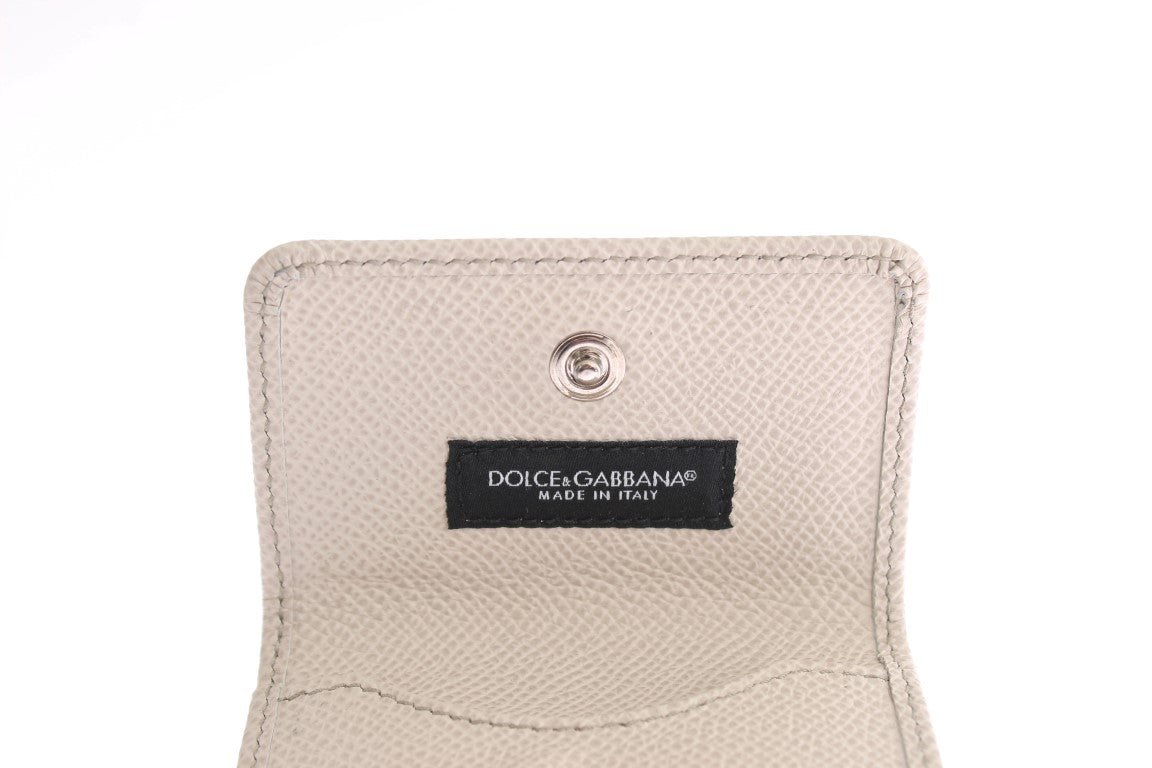 Dolce & Gabbana White Dauphine Leather Case Wallet | Regal Royce
