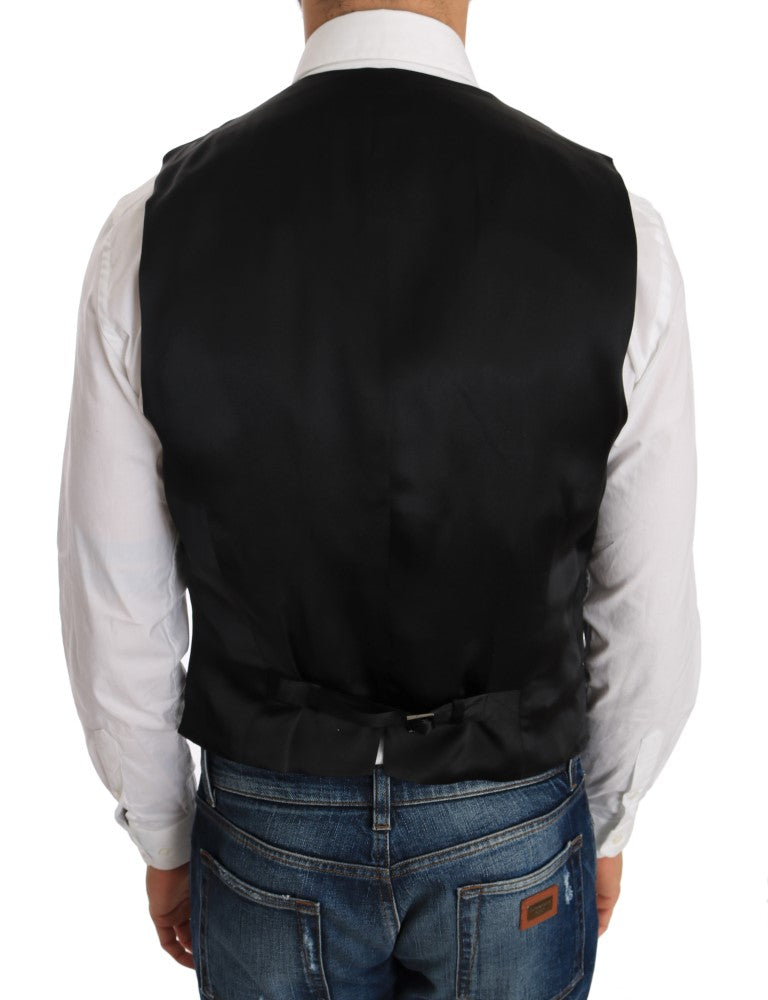 Dolce & Gabbana Black Wool Silk Vest | Regal Royce