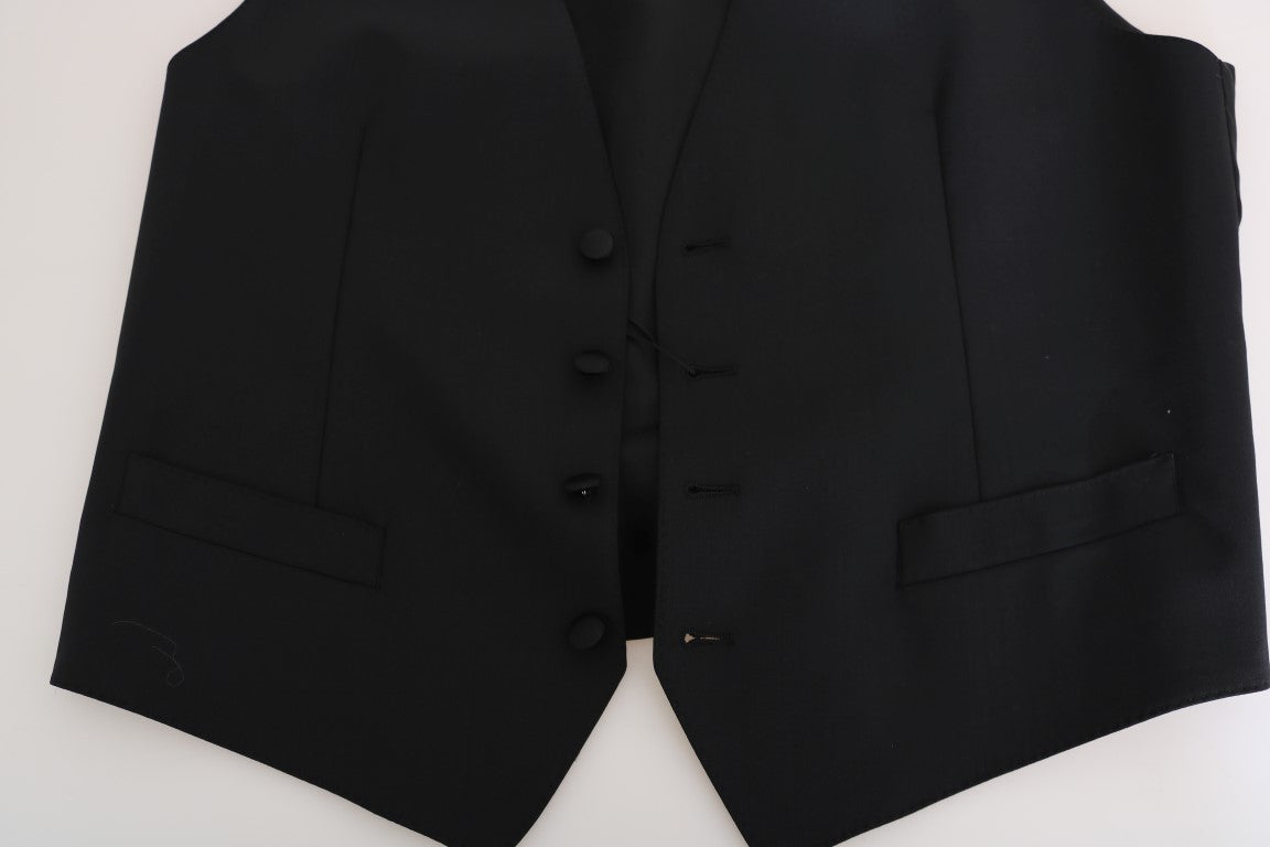 Dolce & Gabbana Black Wool Silk Vest | Regal Royce