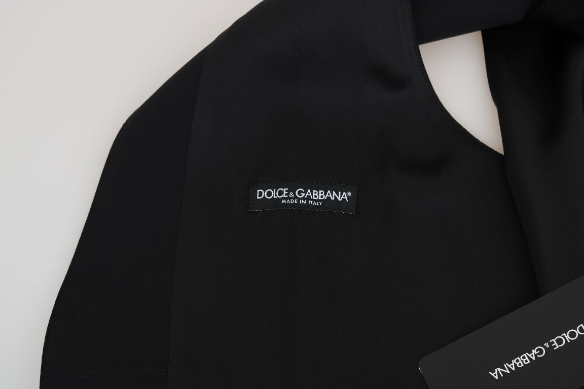 Dolce & Gabbana Black Wool Silk Vest | Regal Royce