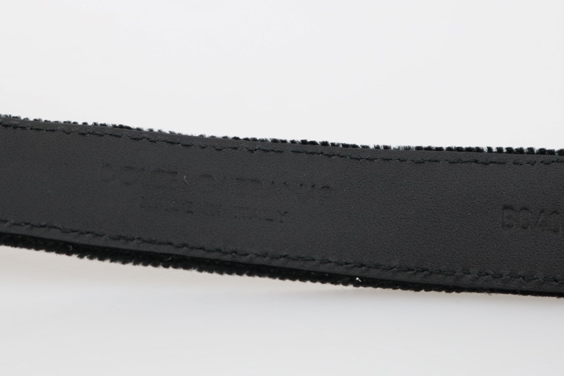 Dolce & Gabbana Black Cotton Royal Bee Embroidery Belt | Regal Royce