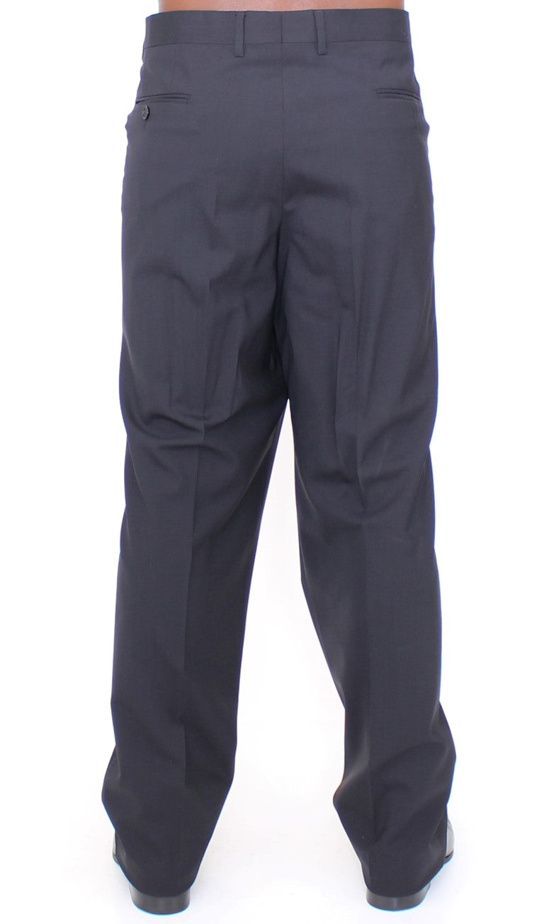 Dolce & Gabbana Black Wool Stretch Pleated Pants | Regal Royce