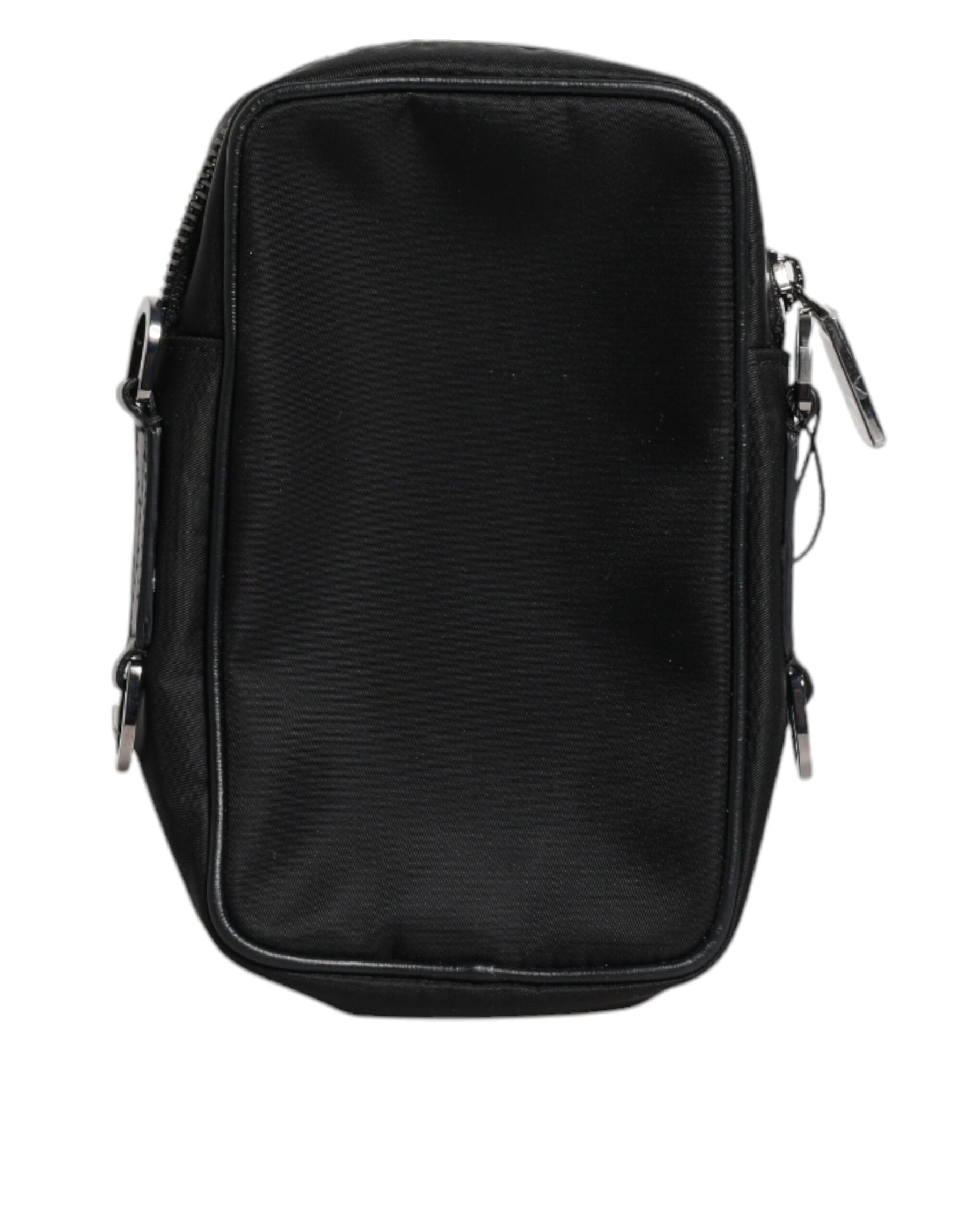 Dolce & Gabbana Black Grain Leather Logo Plaque Clutch Bag | Regal Royce