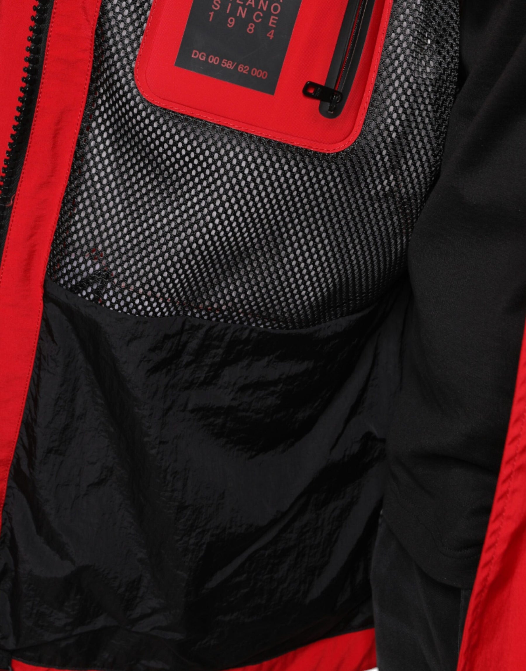 Dolce & Gabbana Red Nylon Hooded Men Full Zip Parka Jacket | Regal Royce