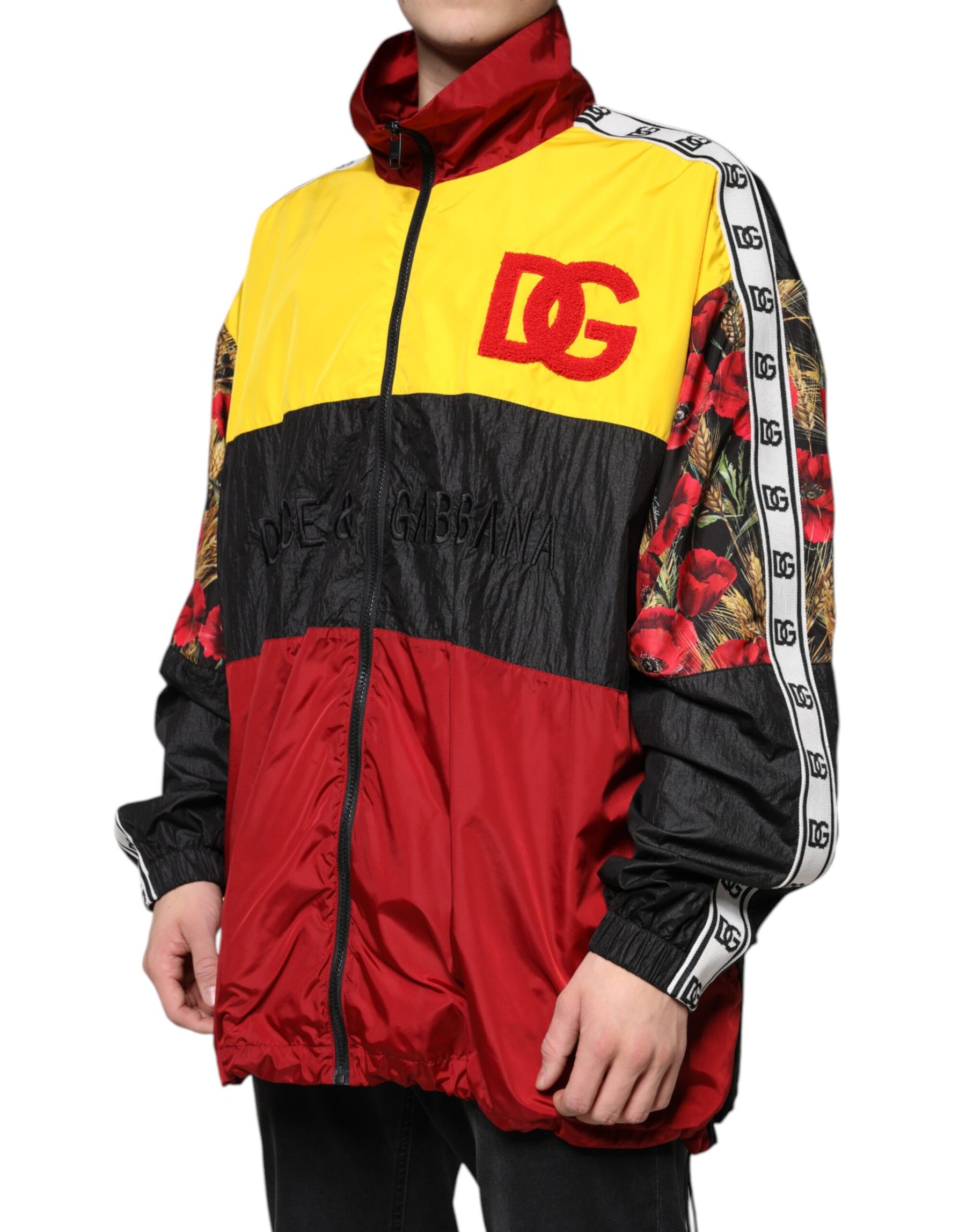 Dolce & Gabbana Multicolor Patchwork Men Full Zip Sweater | Regal Royce